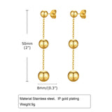 Lucky Beads Earrings for Women, Stainless Steel Dangle Earrings