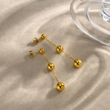 Lucky Beads Earrings for Women, Stainless Steel Dangle Earrings