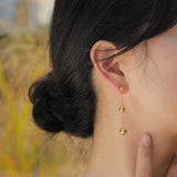 Lucky Beads Earrings for Women, Stainless Steel Dangle Earrings