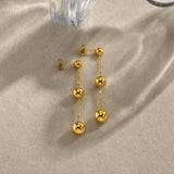 Lucky Beads Earrings for Women, Stainless Steel Dangle Earrings