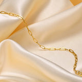 18K Stainless Steel Rectangle Chain Bracelet for Women