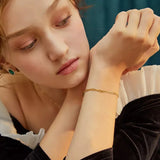 18K Stainless Steel Rectangle Chain Bracelet for Women