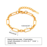 Stainless Steel Paperclip Link Bracelet Women Stamp