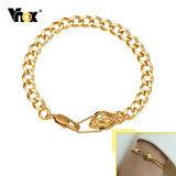 Snake Head Charm Bracelet for Women, Stainless Steel Cuban Chain Jewelry