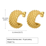 Geometric Stainless Steel Hoop Earrings, Anti-Allergy C Shape Ear Jewelry