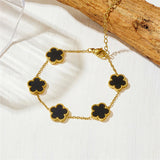 Classic Flower Charm Bracelet for Women, Cable Chain Wristband Jewelry