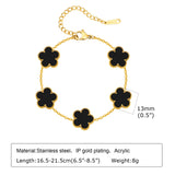 Classic Flower Charm Bracelet for Women, Cable Chain Wristband Jewelry