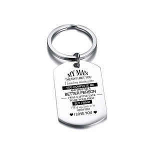 Stainless Steel Keychain for Men Love Expression Gift
