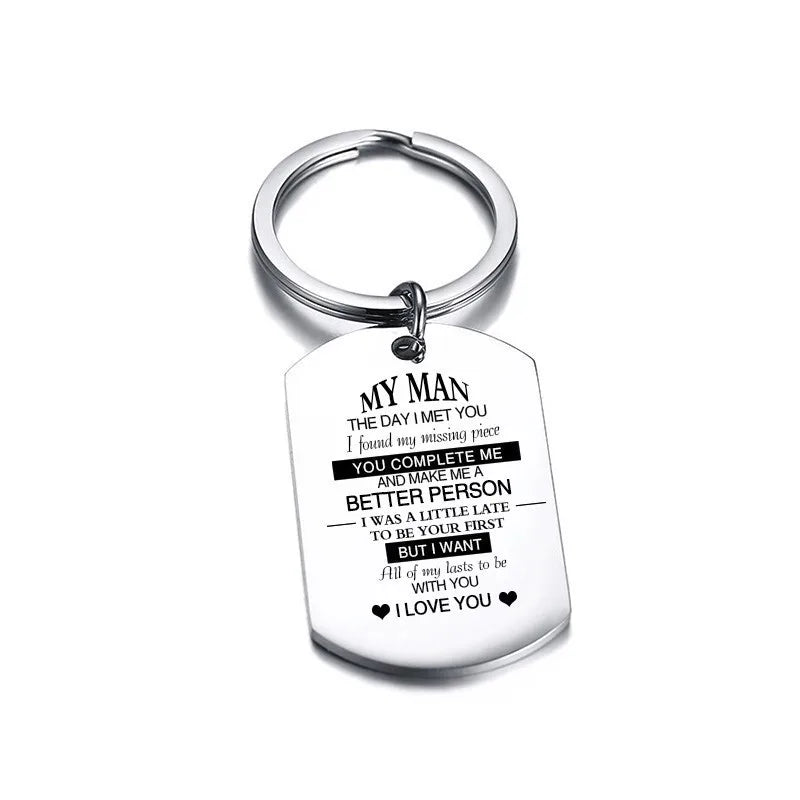 Stainless Steel Keychain for Men Love Expression Gift