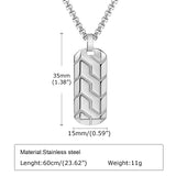 Stainless Steel Geometric Bar Pendant Collar, Punk Stylish for Him