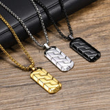 Stainless Steel Geometric Bar Pendant Collar, Punk Stylish for Him