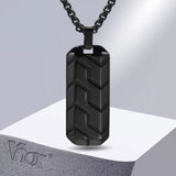 Stainless Steel Geometric Bar Pendant Collar, Punk Stylish for Him