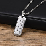 Stainless Steel Geometric Bar Pendant Collar, Punk Stylish for Him
