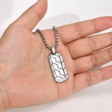 Stainless Steel Geometric Bar Pendant Collar, Punk Stylish for Him