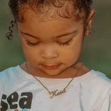 Personalized Baby Name Necklaces for Kids, Stainless Steel Nameplate Chokers