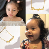 Personalized Baby Name Necklaces for Kids, Stainless Steel Nameplate Chokers