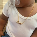 Personalized Baby Name Necklaces for Kids, Stainless Steel Nameplate Chokers