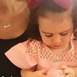 Personalized Baby Name Necklaces for Kids, Stainless Steel Nameplate Chokers