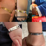 Mom Baby Name Bracelets, Stainless Steel Family Love Gifts