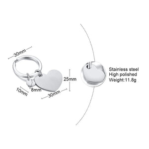 Personalized Stainless Steel Key Chain for Family Love Special Date
