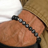 Personalized Initials Beads Bracelets, Alphabet Bangle, Custom Name Bracelet