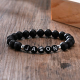 Personalized Initials Beads Bracelets, Alphabet Bangle, Custom Name Bracelet
