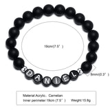 Personalized Initials Beads Bracelets, Alphabet Bangle, Custom Name Bracelet