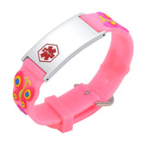Kids Medical Bracelet, Pink Butterfly Dinosaur Band