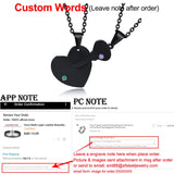 Customized Heart Puzzle Couple Necklaces with Birthstones