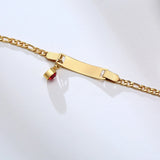Personalized Newborn Baby Bracelet with Birthstone Charm, Stainless Steel Bangle