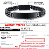 Personalized Men's ID Bracelet, Stainless Steel Foxtail Chain, Dad Husband Gift