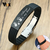 Personalized 16mm Silicone Bracelet for Men with Stainless Steel Tag