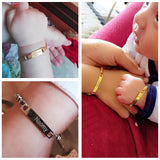 Personalized Baby Bracelet, Custom Name Birth Date Bangle