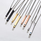 Personalized Bar Pendant Couple Necklaces - Engraved Names - Anniversary Gift