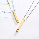 Personalized Bar Pendant Couple Necklaces - Engraved Names - Anniversary Gift