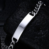 Personalized Stainless Steel ID Bar Bracelet for Men