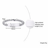 Personalized Stainless Steel ID Bar Bracelet for Men