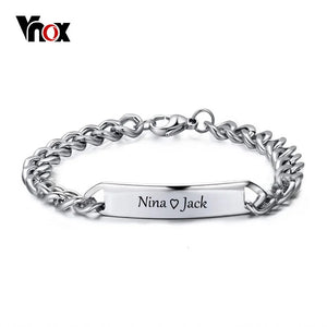 Personalized Stainless Steel ID Bar Bracelet for Men