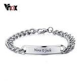 Personalized Stainless Steel ID Bar Bracelet for Men