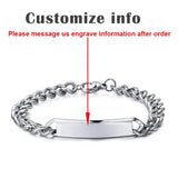 Personalized Stainless Steel ID Bar Bracelet for Men