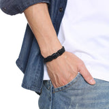 Personalized Leather Wristband Family Bracelet Beads Gift