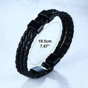 Personalized Leather Wristband Family Bracelet Beads Gift
