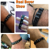 Personalized Leather Wristband Family Bracelet Beads Gift