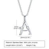 Cat Necklaces Initial Letter Pendant Collar