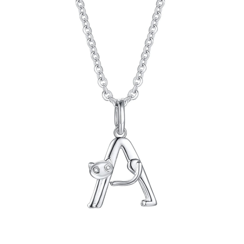 Cat Necklaces Initial Letter Pendant Collar