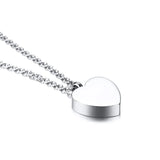 Cat Heart Pendant Necklace Stainless Steel Urn Pet Cremation Ashes Jewelry