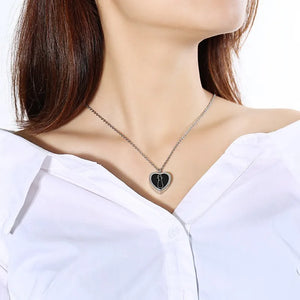 Cat Heart Pendant Necklace Stainless Steel Urn Pet Cremation Ashes Jewelry