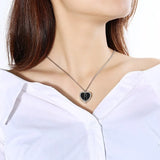 Cat Heart Pendant Necklace Stainless Steel Urn Pet Cremation Ashes Jewelry