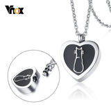 Cat Heart Pendant Necklace Stainless Steel Urn Pet Cremation Ashes Jewelry