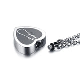 Cat Heart Pendant Necklace Stainless Steel Urn Pet Cremation Ashes Jewelry